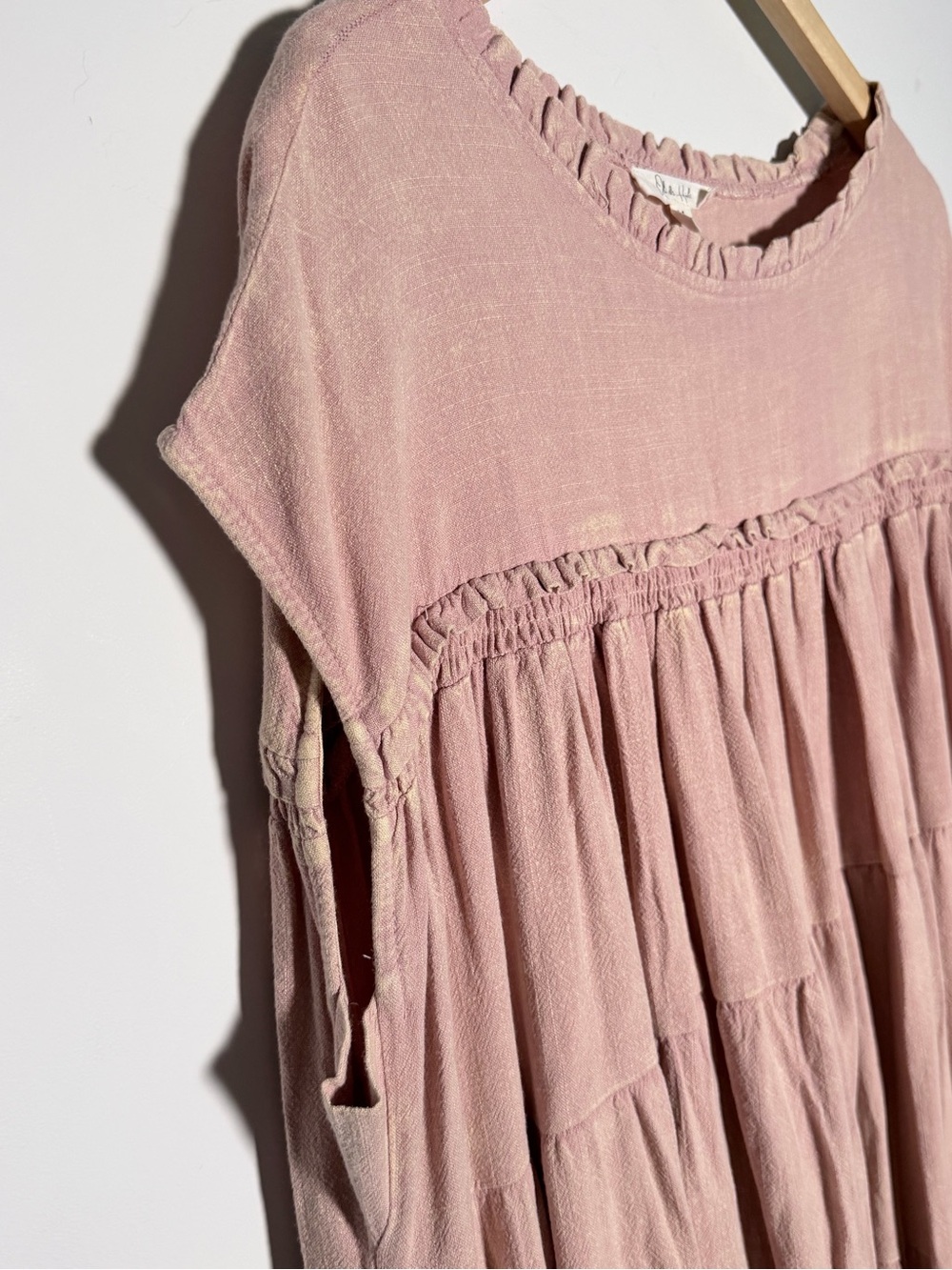 Oli & Hali WASHED TIERED RUFFLE HEM BABYDOLL MINI DRESS M - Picture 5 of 9